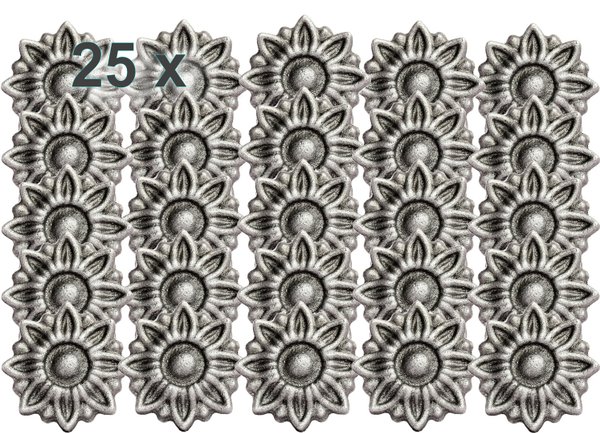 25x Kleine Blüten Ø 56mm, massive Stahl Zier-Blume